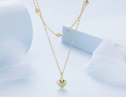 DOUBLE LAYER HEART NECKLACE