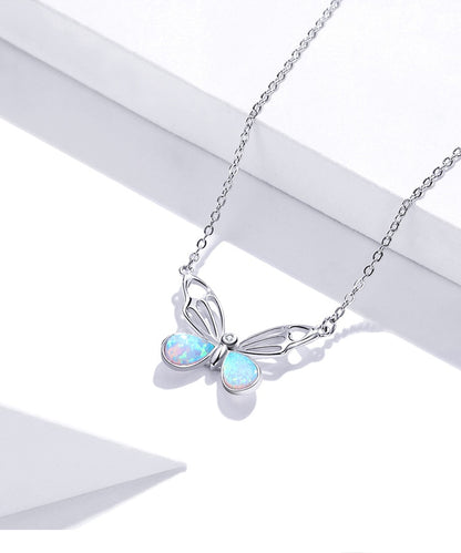 COLORFUL OPAL BUTTERFLY NECKLACE