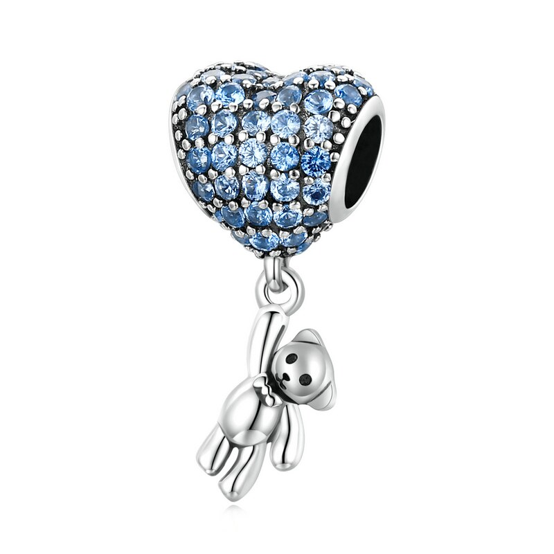 HEARTED-BALLOON & BEAR DANGLE CHARM