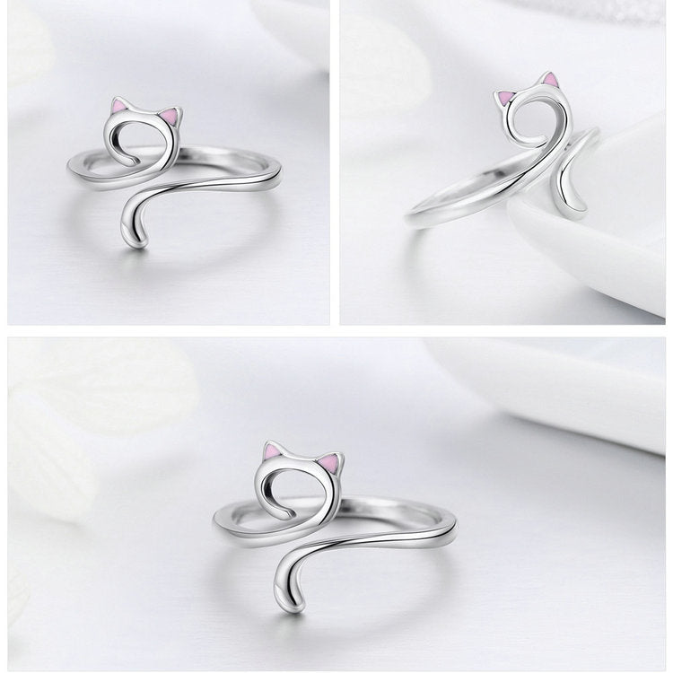 CUTE CAT OPEN RING