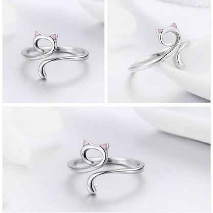 CUTE CAT OPEN RING