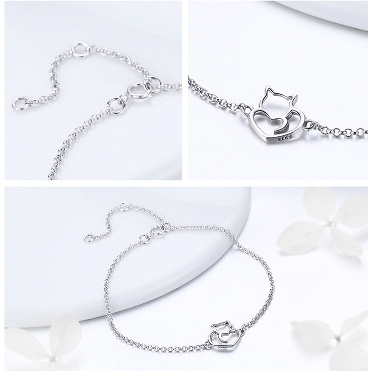 CAT & HEART BRACELET