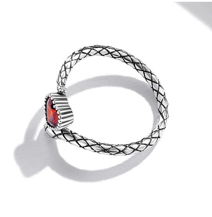 RED HEART SNAKE RING