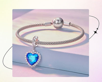 BLUE HEART OF THE SEA DANGLE CHARM