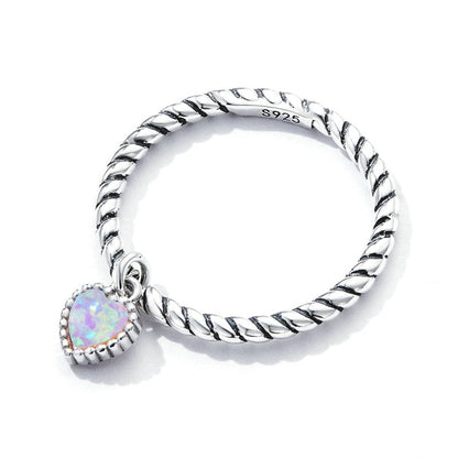 OPAL HEART RING